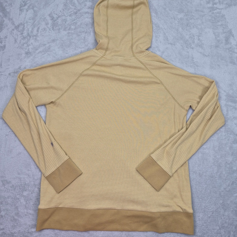 Kuhl Stria Womens L Striped Pullover Hoodie Yellow White Long Sleeve Lightweight - Picture 8 of 9